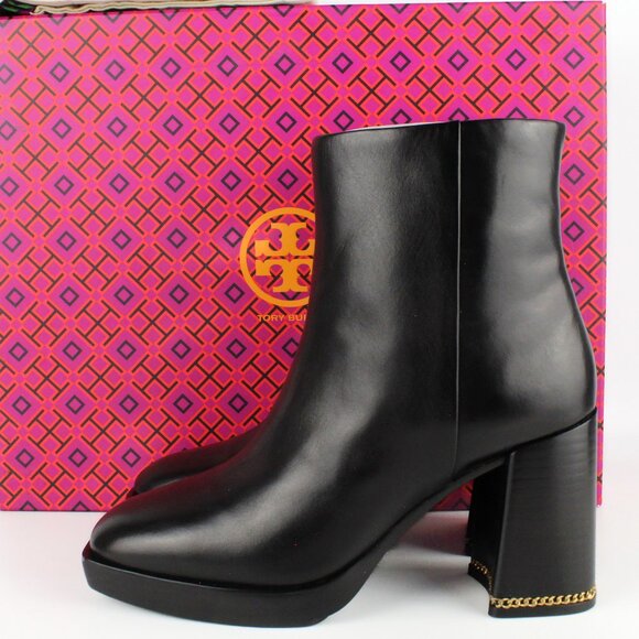New TORY BURCH High Heel Leather Booties - Picture 1 of 16